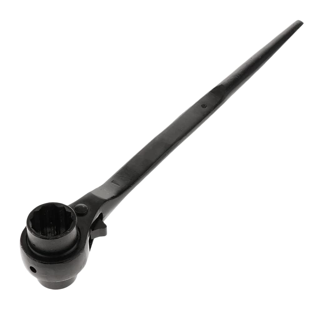 SDFIXINGS 10-55mm Ratchet Podger Spanner Scaffold Steel Metal 2 Way Wrench Tool Black Double Sided Multi-Function 32mm x 36mm