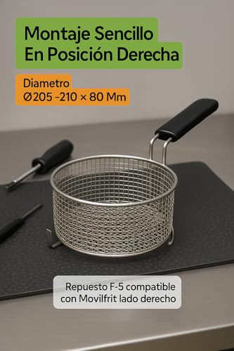 Cesta para freidora Movilfrit F-5 de acero inoxidable con estructura reforzada profesional 5