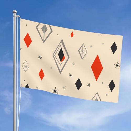 Drapeau extérieur géométrique en polyester résistant aux intempéries