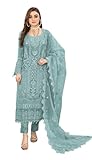 ArtZiya Fashion Indian/Pakistani Heavy Look Salwar kameez Pure Faux Georgette Beautiful Ready To Wear Suit Set For Women-5126 (B, 42)