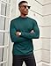 COOFANDY Mens Lightweight Turtleneck Shirts Long Sleeve Turtle Neck Undershirt Tops Pullover Ribbed Base Layer T-Shirt, Green, 3X-Large