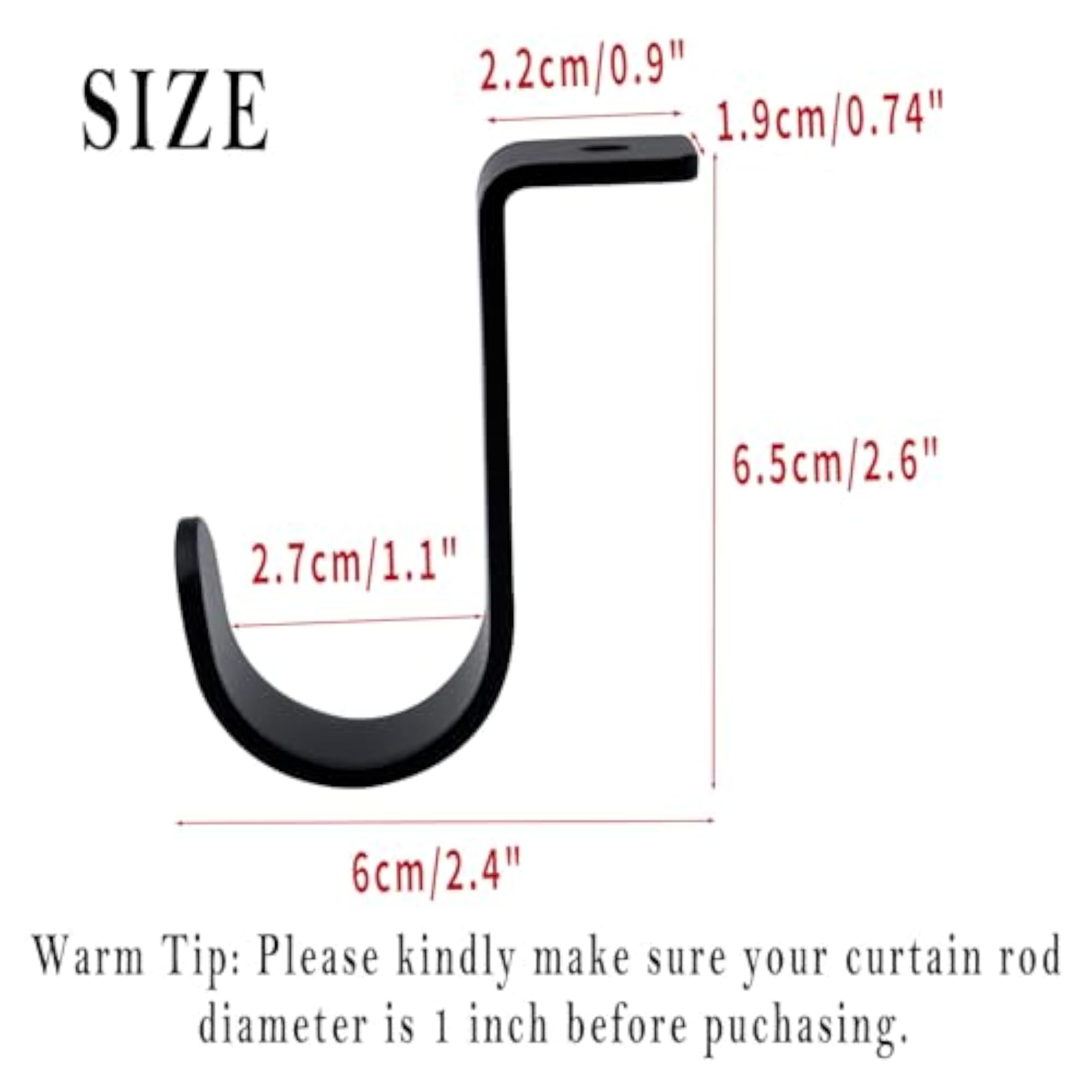 Ceiling Curtain Rod Bracket 3 Pack for Metal Rods