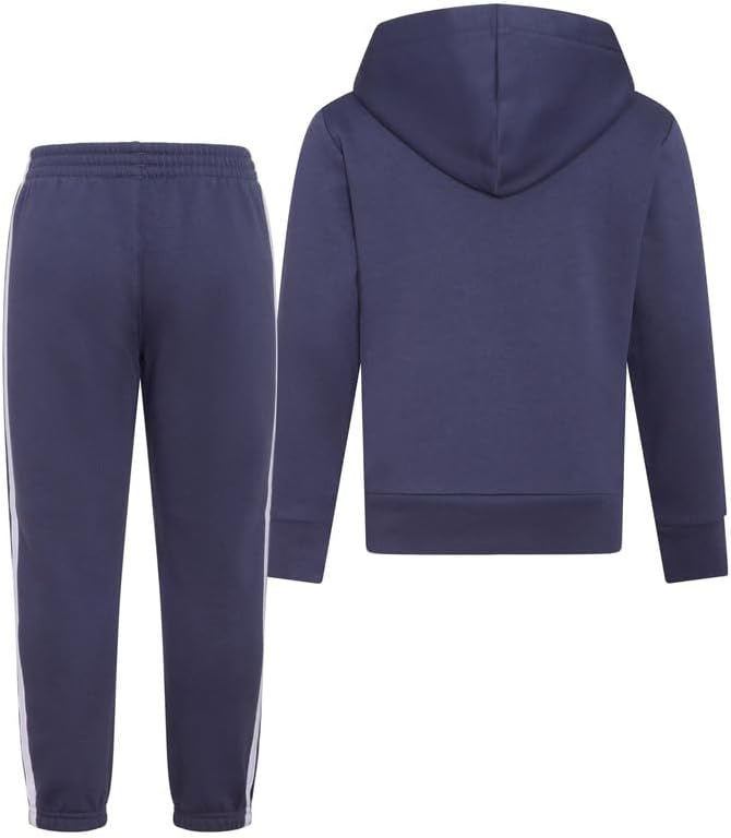 Adidas Youth Kids’ 2-Piece Tracksuit Outfit Set – Fleece Hoodie & Jogger Sweatpants, Midweight Activewear Outfit