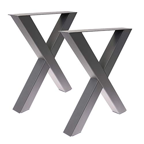 Bentatec 2 Stück - Tischgestell Anthrazit Db703 Feinstruktur X - 8080 Tischbein Tischkufen Esstisch