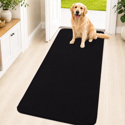 Image of OLANLY Dog Door Mat for Muddy Paws 59x24, Absorbent Chenille Mud Doormat
