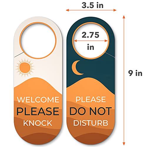 Professional Do Not Disturb Door Hanger Sign - 9" by 3.5" - 2 Pack - Double-Sided Please Knock Sign for Office, Meeting in Progress, Bedroom Signs, Privacy for Home & Business