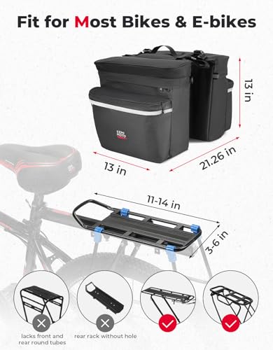 KEMIMOTO 34L Waterproof Bike Panniers