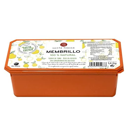 Santa Teresa - Dulce De Membrillo Artesano Elaborado Solo Con Fruta Fresca. Sin Conservantes Ni Aditivos Artificiales. Carne De Membrillo Totalmente Natural. Formato Gran Tamaño 1,4 Kg.