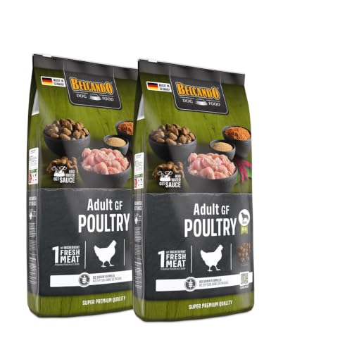 BELCANDO Hundefutter Adult GF Poultry 2X 12,5kg, Getreidefreies Trockenfutter für Hunde mit Futterunverträglichkeiten gegen Gluten
