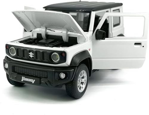 Image of 1:24 Alloy Model Car Compatible for Suzuki Jimny Style, Diecast Pull Back Toy Car with Light & Sound for Kids Boys Girls Gift (White)