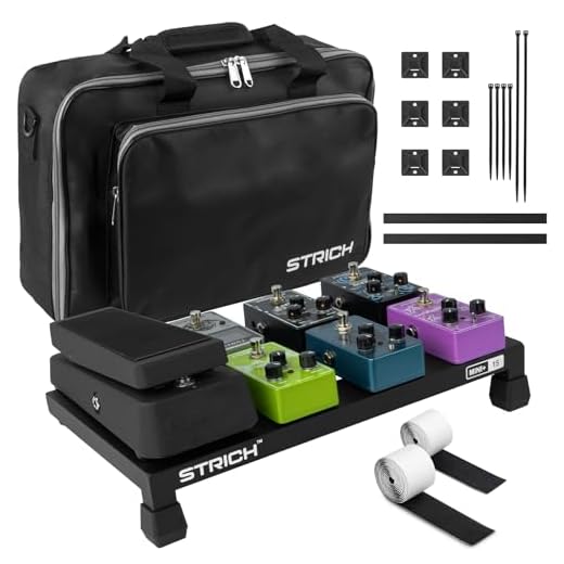 STRICH - Pedalera de guitarra de aleación de aluminio, 1,2 libras, superligera, 38,1 x 22 cm, con bolsa de transporte, MINI+ 15