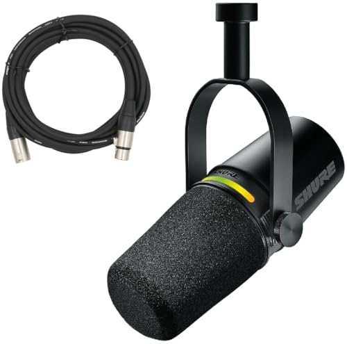 SHURE MV7+ Podcast Dynamic Microphone with XLR Cable for Podcasti...