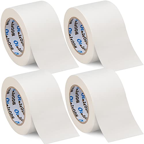 Oleitodh 4''x 30 Yards White Gaffers Tape Bulk 4 Pack Stage Gaff Tape Gaffers Tape No Residue Cloth Matte Finish Pro Gaff Industrial 4 inch Gaffer Gaffer Tape