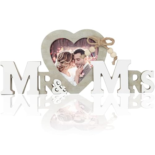 Mr & Mr Decorazioni Matrimonio Tavoli, Bomboniere Matrimonio Idee, Regali di Coppia, Matrimonio Cornici Foto Cuore, Lettere Legno Oggetti Casa Addobbi per Regalo Anniversario Compleanno Camera