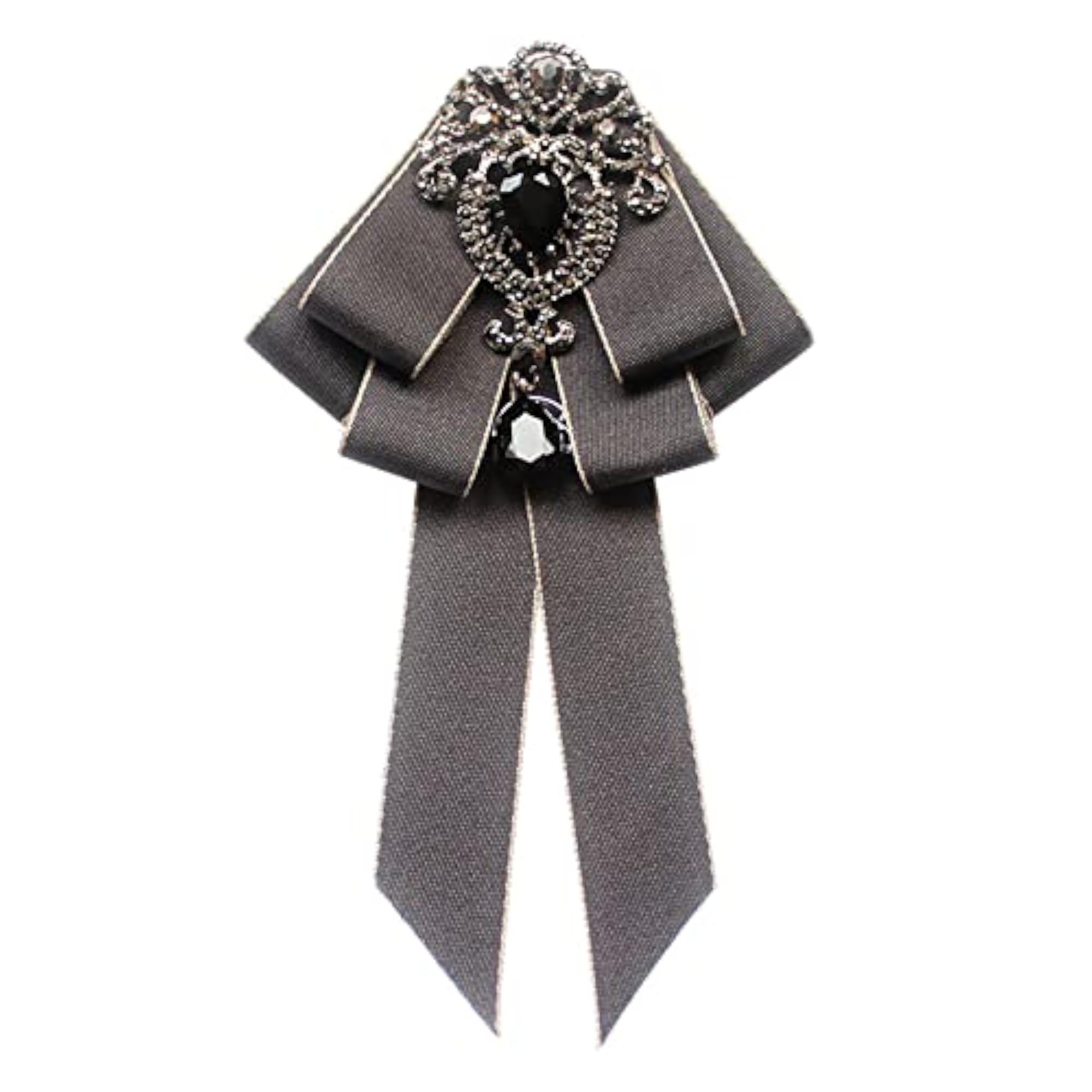 Pre Tied Bow Tie Adjustable Length Formal Brooch Pin