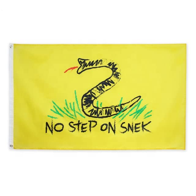 3x5FT Yellow No Step On Snek Flag Banner Gadsden Don't Tread Patriot Tea Party (Yellow)