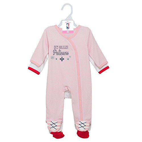Outerstuff NBA New Orleans Pelicans Newborn 2nd Half 2 Piece Coverall Set, 0-3 Months, Light Pink