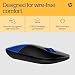 HP Z3700 Wireless Mouse | Blue | Slim | Multi-OS & Device Compatibility | 2.4 GHZ Connectivity | Multi-Surface Technology | Blue LED 1200 dpi Optical Sensor | Up to 16 Months Battery Life