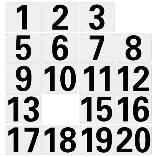 ���ԏ� �ԍ��v���[�g�u1�`20(4�͏Ȃ�)�vW240×H200mm�b���Y�A���~������ 3mm���b�l����t���E�p�ۉ��H�b���O�Ή� �h���b�ԍ��\�� �����Ŕ� (NO 1�`20(4�͏Ȃ�), W240×H200mm)