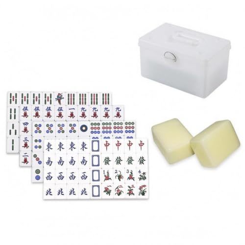Fichas mahjong acabado liso estilo tradicional Milageto en color amarillo marfil