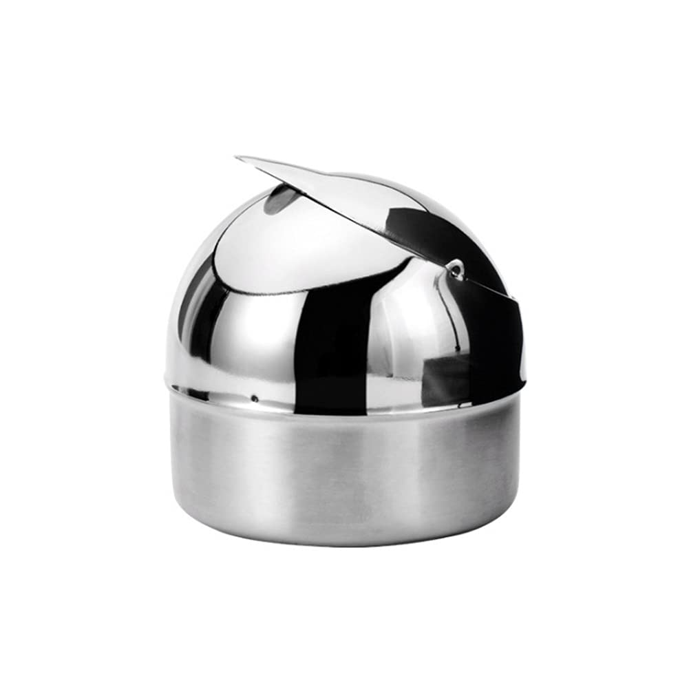Surakey Car Ashtray, Stainless Steel Windproof Cigarette Ashtray, Portable Smokeless Self Extinguishing Ash Tray with Flip Lid, Travel Cigarette Holder for Most Car Cup Holder (Type 1)