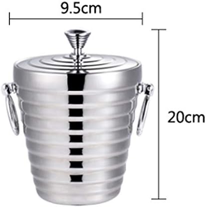 Stainless Steel Thickened Bar Champagne Bucket Ice Bucket Ice Bucket with Lid Ice