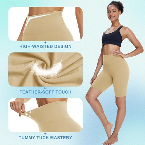 TNNZEET Biker Shorts Women - 8"/5"/3" High Waisted Tummy Control Workout Gym Spandex Booty Yoga Volleyball Shorts