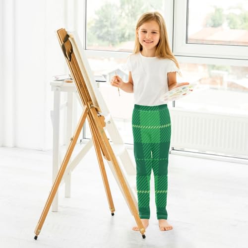 Green Twill Weave Plaid Teen Girls Shorts Cotton Cartwheel Shorts Rash Guard for Vacation4