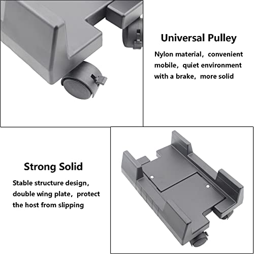 Soporte móvil ajustable para CPU con ruedas giratorias, soporte para torre de computadora, base para PC de piso, compatible con torres estándar y gaming miniatura 3