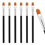 6 PCS Flat Concealer Brush, Black Eye Shadow Primer Applicator Brush Small Professional Flat Eyeshadow Brushes for Applying Blending Cream Liquid Concealers Eyeshadow