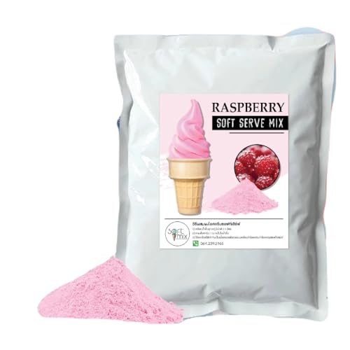 Soft Serve Ice Cream Powder – 1kg Pack, Makes 3.5kg of Ice Cream – Smooth, Creamy & Easy to Make (Raspberry)