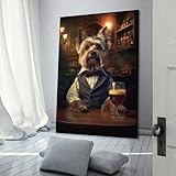 Yorkshire Terrier in Pub Poster Leinwand Wandkunst Poster 