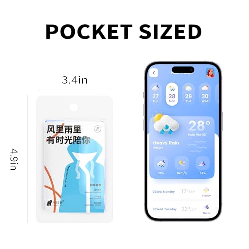 YOUNGTIME Disposable Rain Ponchos for Adults,Emergency Clear Ponchos for Outdoor,Travelling2