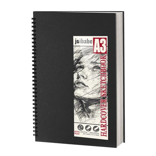 Hardcover Sketch BookDouble-Sided Hardbound Sketchbook Spiral Sketch Pad Acid Free Painting Art Paper for Kids and Adults (A3)