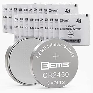 EEMB CR2450 Battery 3V Lithium Battery Li-MnO Button Battery 2450 Battery DL2450ECR2450BR2450 Compatible with for Watch,Tea Lights,Votive Candles,Alarm System,Car Key Fob,Remote Control(20)