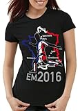 style3 EM 2026 Frankreich Fan Damen T-Shirt France alle Spielorte, Farbe:Schwarz, Größe:M