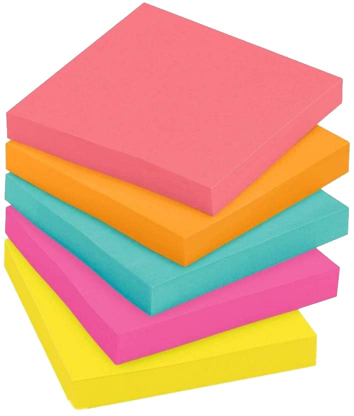 OFIXO Notas adhesivas 400 hojas regulares, 5 colores (multicolor)