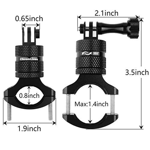 Supporto per Bici per Action Cam Alluminio Action Cam con Montaggio su Bici Nanubrio Azione Rotazione a 360 Gradi Accessori per Bici da Moto Compatibile con Gopro Hero 10 9 8 7 e Altre Action Cam