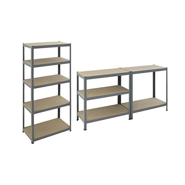 der kleine Handwerker D55010074 - Steckregal 180 x 90 x 45 cm Schwerlastregal max. 1325 kg Belastbarkeit…