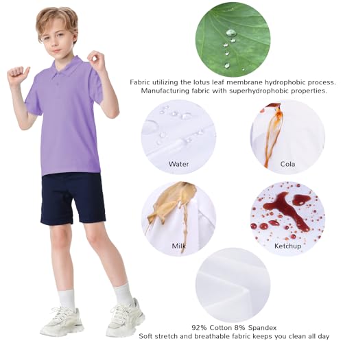 Image of Dreammonkey Toddler to Youth Stain Resistant Polo Shirts Kids Collared Golf T-Shirt School Uniform for Boys and Girls