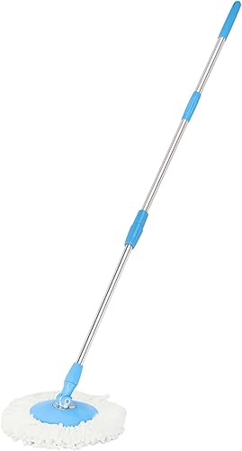 Miniatura 2 de Repuesto de mango de poste de fregona giratoria azul para mopa de piso 360 sin pedal versión de pedal rascador de limpieza de piso para oficina en
