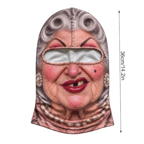 Funny Old Man Ski Mask Balaclava, Realistic Full Face Cover for Men Women - image 8