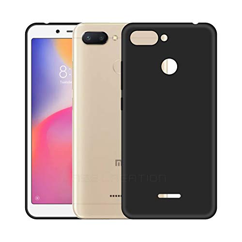 Image of Case Creation Luxurious OG Series for Xiaomi Redmi6 Case Cover,Anti-Dirty Slim Case Frosted Matte Cute Candy TPU Raised Bezel (Splash of Color) Back Cover for Redmi 6 -Black