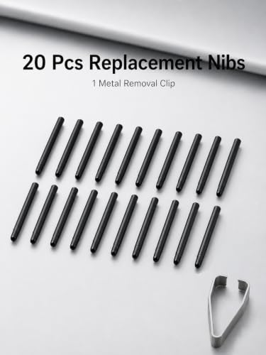 Image of 20 Pack Replacement Pen Nibs with Nib Removal Clip, Standard Black Refill Pen Tips Compatible with Bamboo Intuos CTL460 CTH460 CTH461 CTH661 CTL470 CTL471 CTL472 CTL480 CTH480 CTL490 CTH490