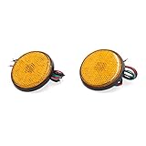 uxcell 2Pcs Orange LED Round Motorcycle Scooter Reflector Tail Brake Turn Signal Light Lamp