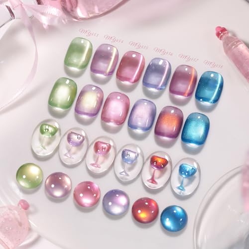 Born Pretty Cat Magnetic Eye Gel Nail Polish Set with Magnet 6 Colors Jelly