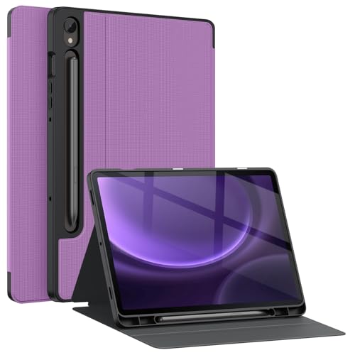 Soke Case for Samsung Galaxy Tab S9 FE 5G 2023 - Shockproof Stand Folio Case,Multi-Viewing Angles,Soft TPU Back Cover for Galaxy Tab S9 FE 10.9 inch Tablet,Clove Purple
