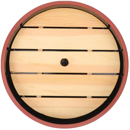 Bandeja redonda para sushi de plástico y madera 24.5 cm miniatura 1