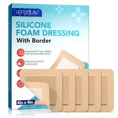 Pansement En Mousse De Silicone 4 X 4 - Bandage De Plaie Stérile Ultra - Mince Avec Bords Adhésifs En Silicone Doux, Soin Des Plaies Superficielles, Imperméable Et Respirant, Coussin Super Absorbant