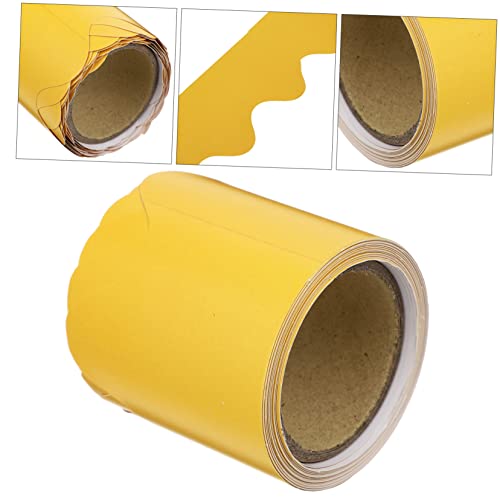 HONMEET Borda De Papel Decorativo Recortado Enrolado Quadro De Avisos Amarelo Borda Papel De Quadro